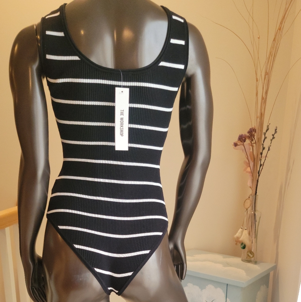 The Workshop Striped Knitted Bodysuit